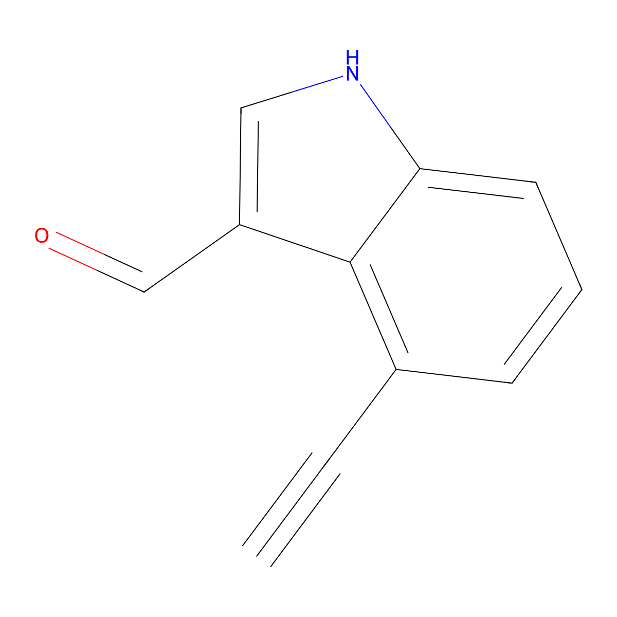 1H-Indole-3-carboxaldehyde, 4-ethynyl- molecular structure, CAS 159718-56-6