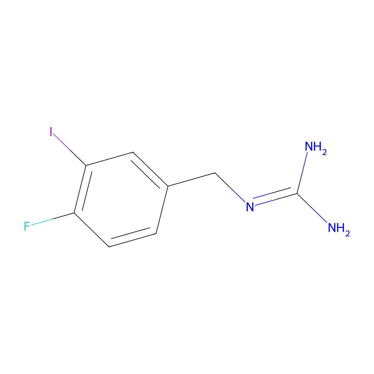 (4-Fluoro-3-iodobenzyl)guanidine molecular structure, CAS 159719-55-8