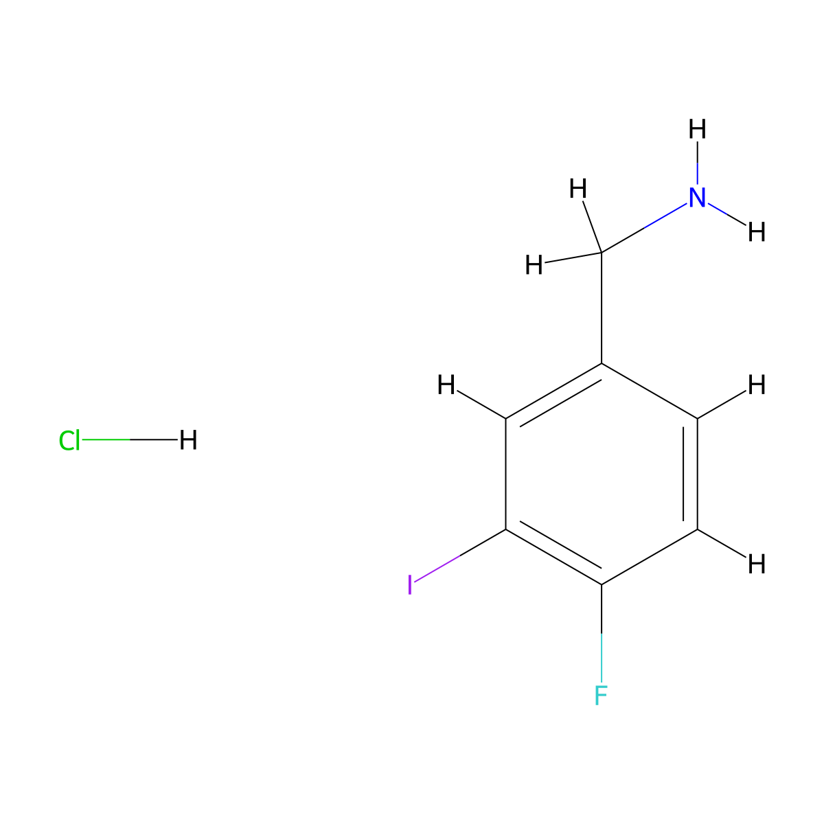 1-(4-Fluoro-3-iodophenyl)methanamine hydrochloride molecular structure, CAS 159719-58-1