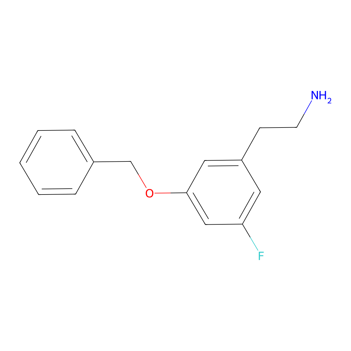 2-[3-(Benzyloxy)-5-fluorophenyl]ethan-1-amine molecular structure, CAS 1597193-70-8
