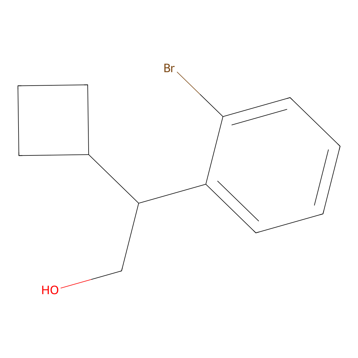 2-(2-Bromophenyl)-2-cyclobutylethan-1-ol molecular structure, CAS 1597199-14-8