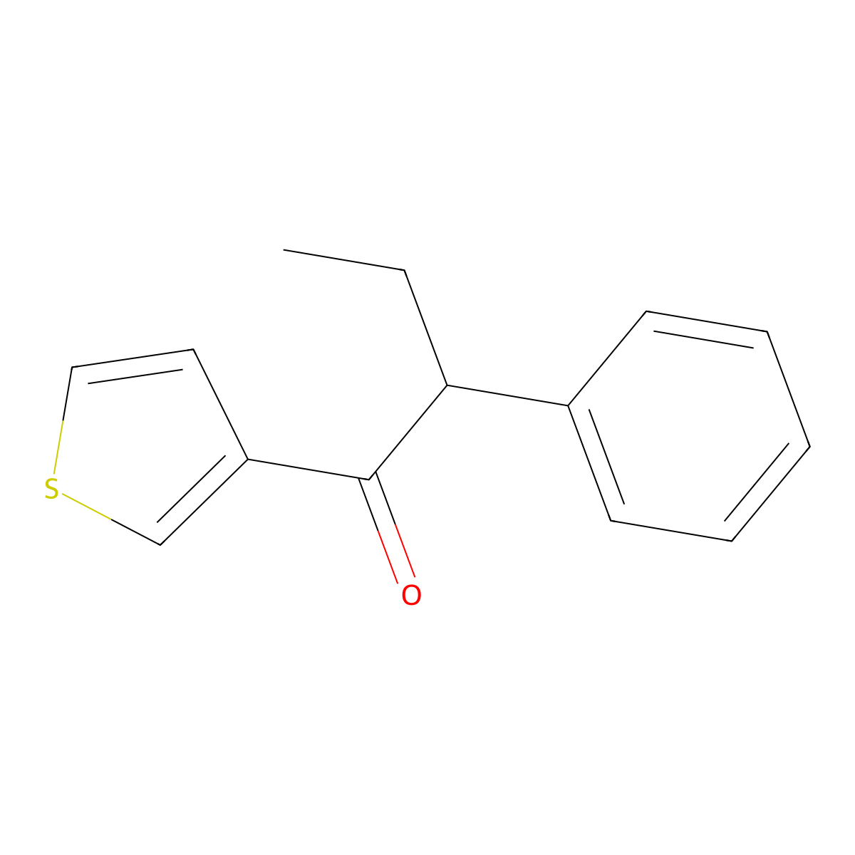 2-Phenyl-1-(thiophen-3-yl)butan-1-one molecular structure, CAS 1597209-11-4