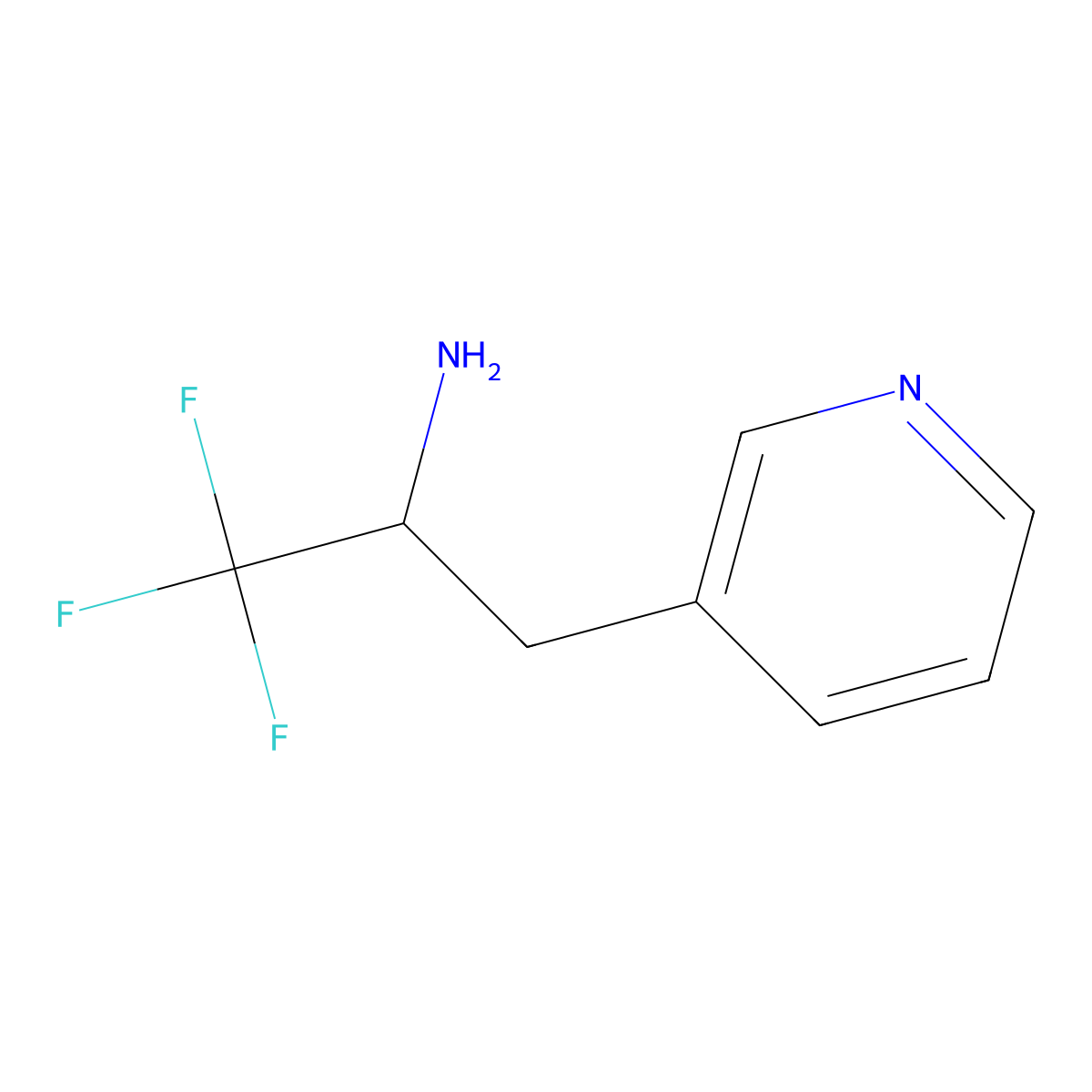 1,1,1-Trifluoro-3-(pyridin-3-yl)propan-2-amine molecular structure, CAS 1597217-63-4