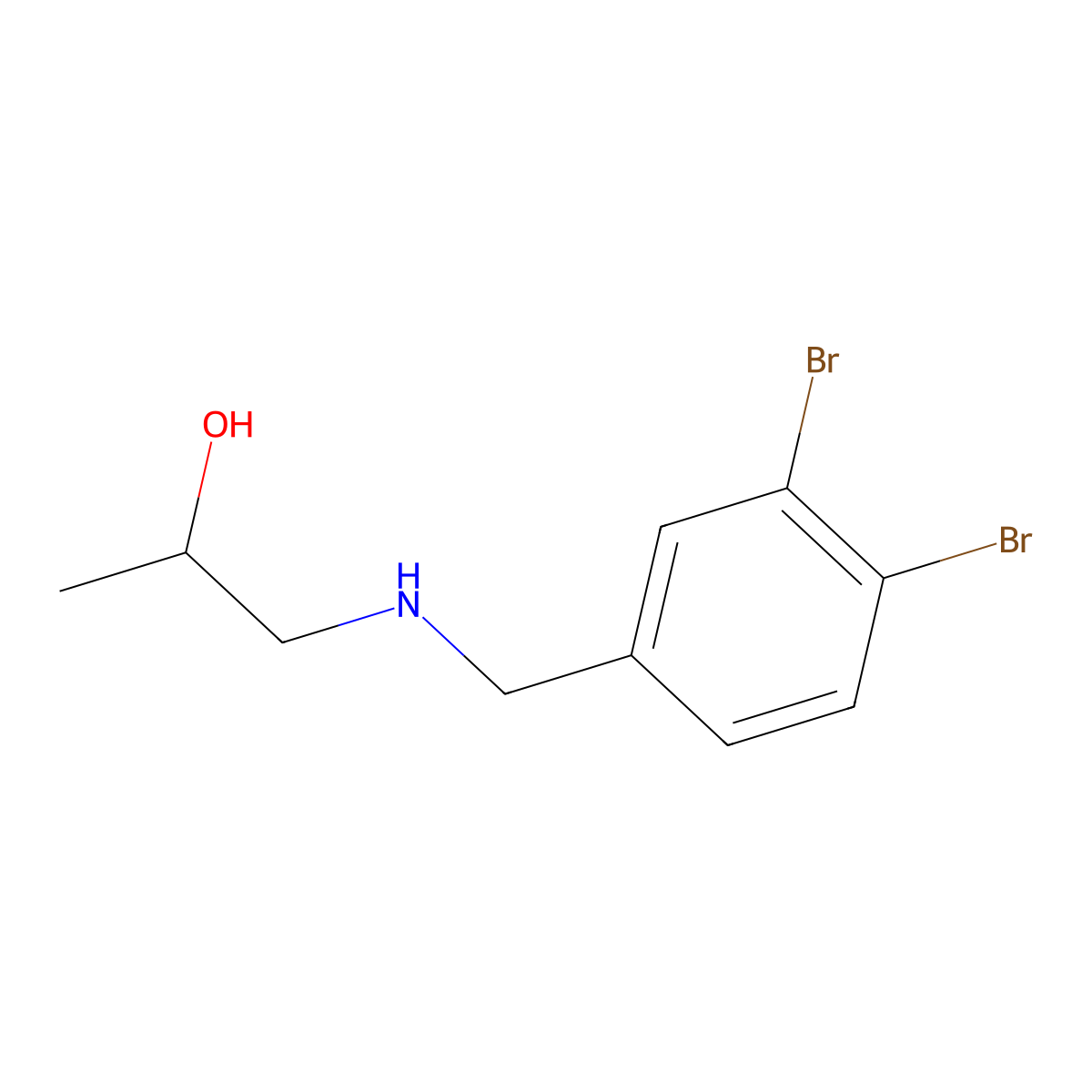 1-{[(3,4-Dibromophenyl)methyl]amino}propan-2-ol molecular structure, CAS 1597220-51-3