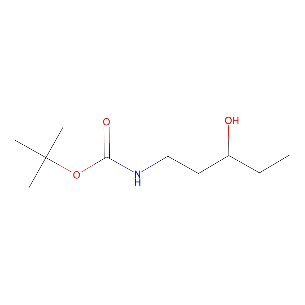 tert-butyl N-(3-hydroxypentyl)carbamate molecular structure, CAS 1597236-55-9