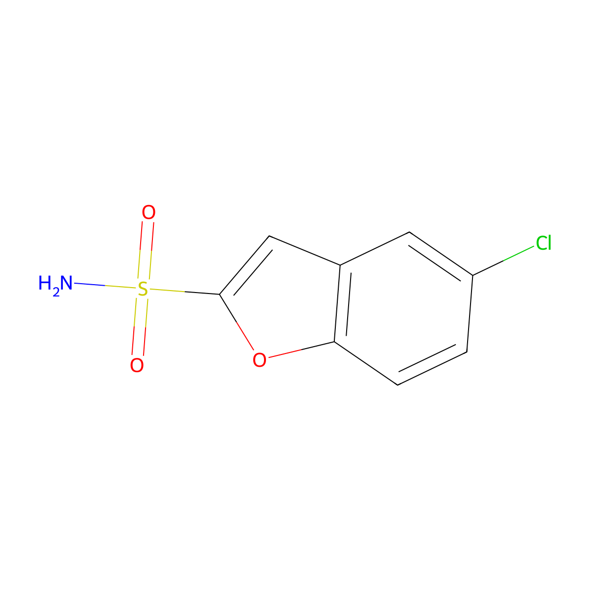 5-Chloro-1-benzofuran-2-sulfonamide molecular structure, CAS 1597238-56-6