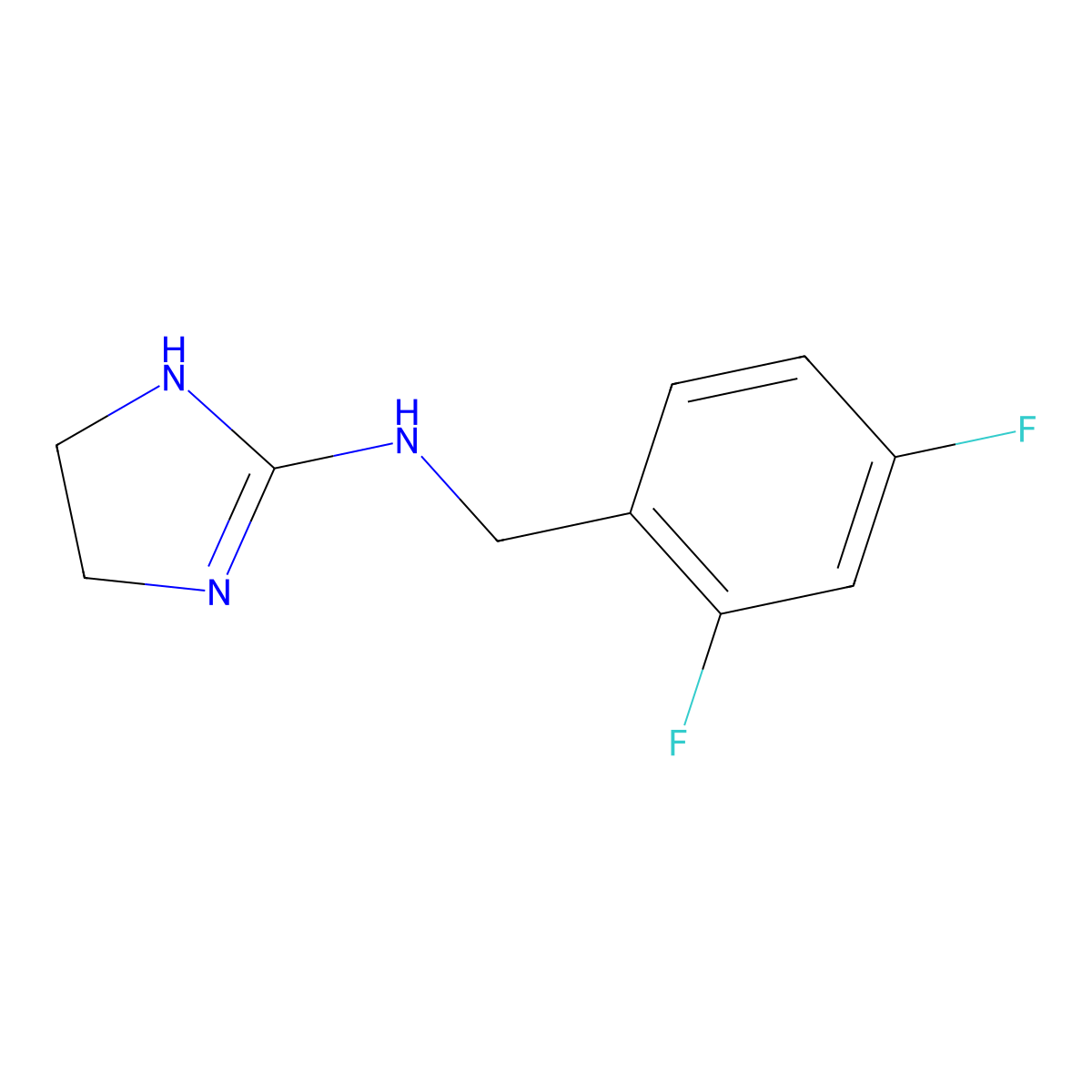 N-(2,4-Difluorobenzyl)-4,5-dihydro-1H-imidazol-2-amine molecular structure, CAS 1597248-19-5