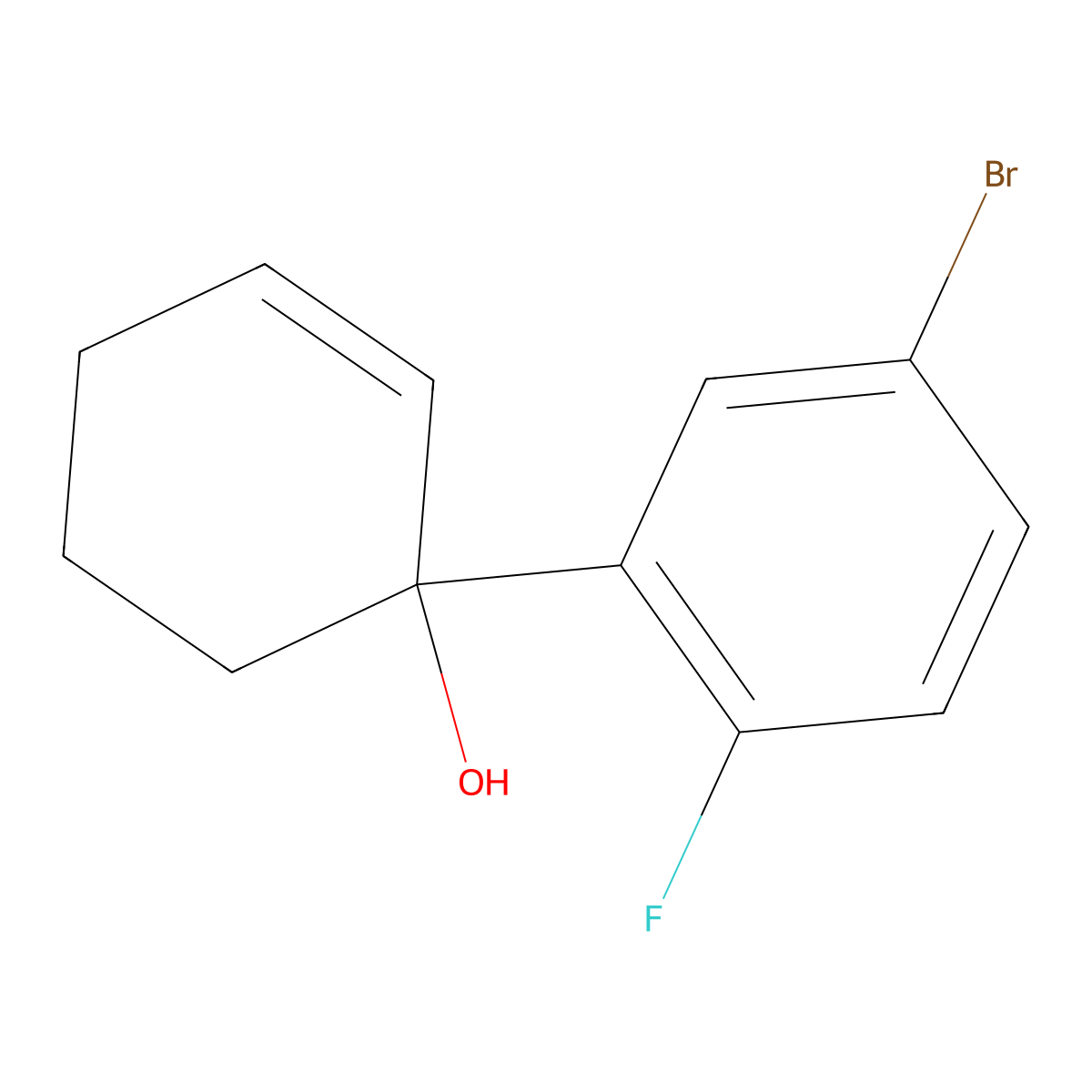 1-(5-Bromo-2-fluorophenyl)-2-cyclohexen-1-ol molecular structure, CAS 1597255-72-5