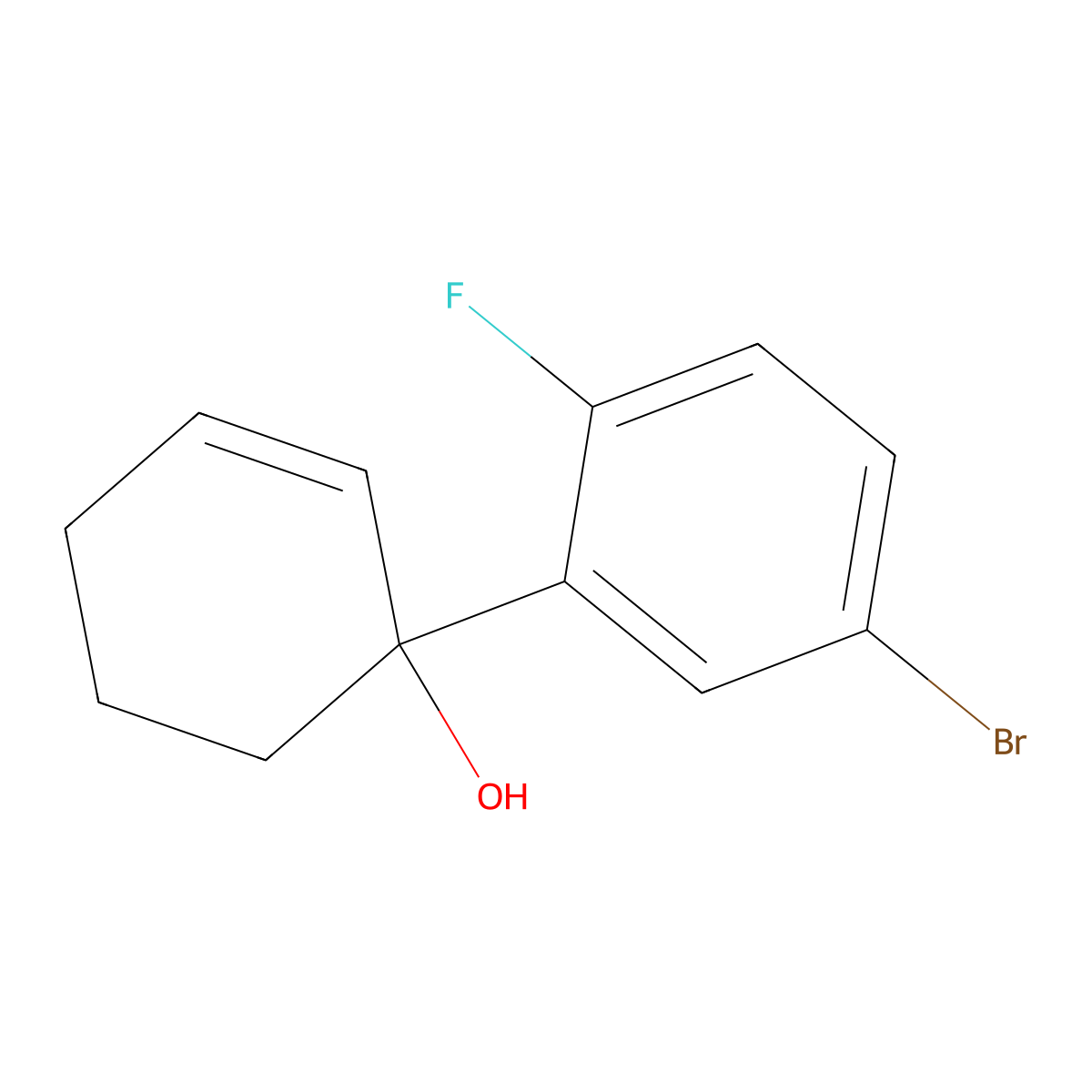 1-(5-Bromo-2-fluorophenyl)-2-cyclohexen-1-ol molecular structure, CAS 1597255-72-5