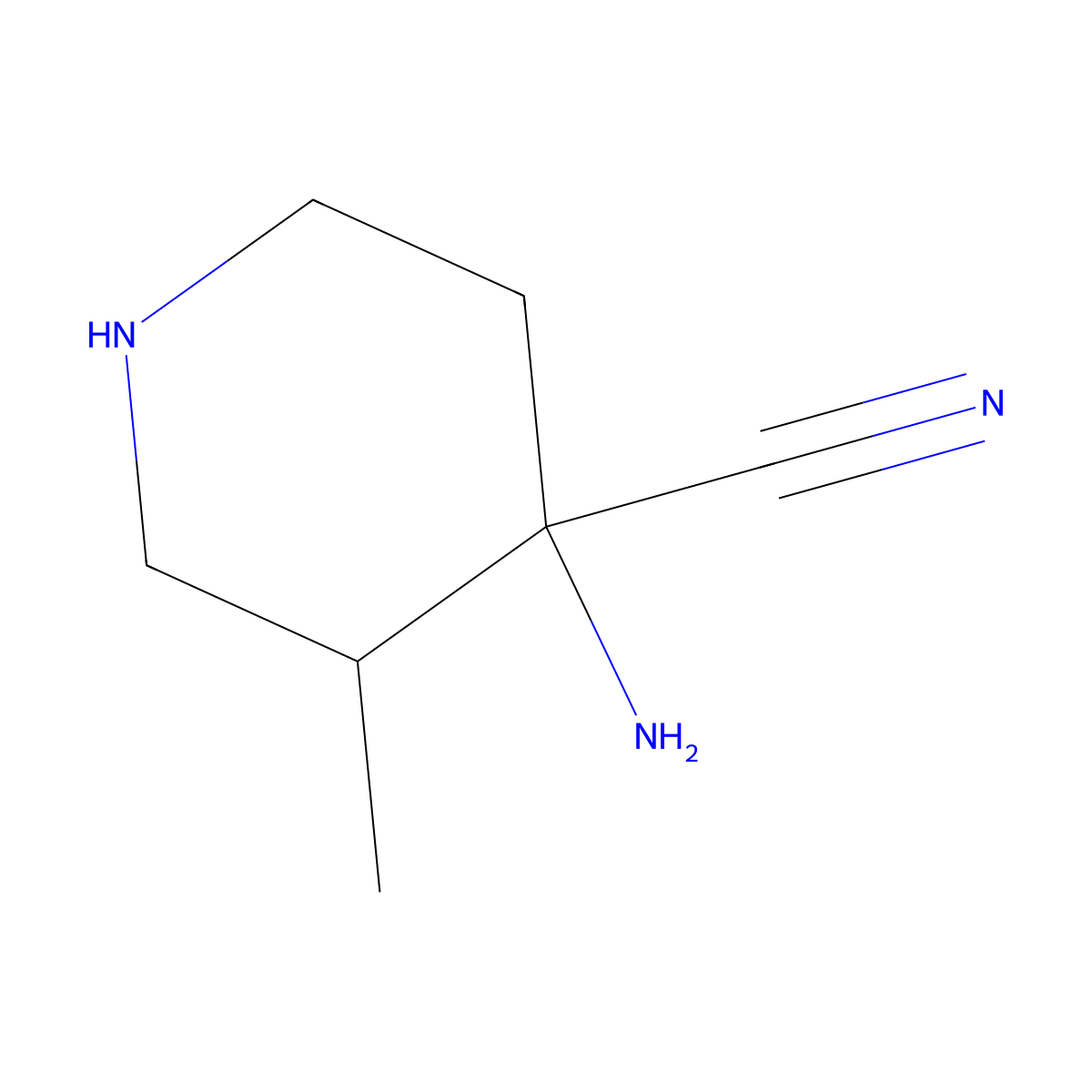 4-Amino-3-methylpiperidine-4-carbonitrile molecular structure, CAS 1597256-76-2