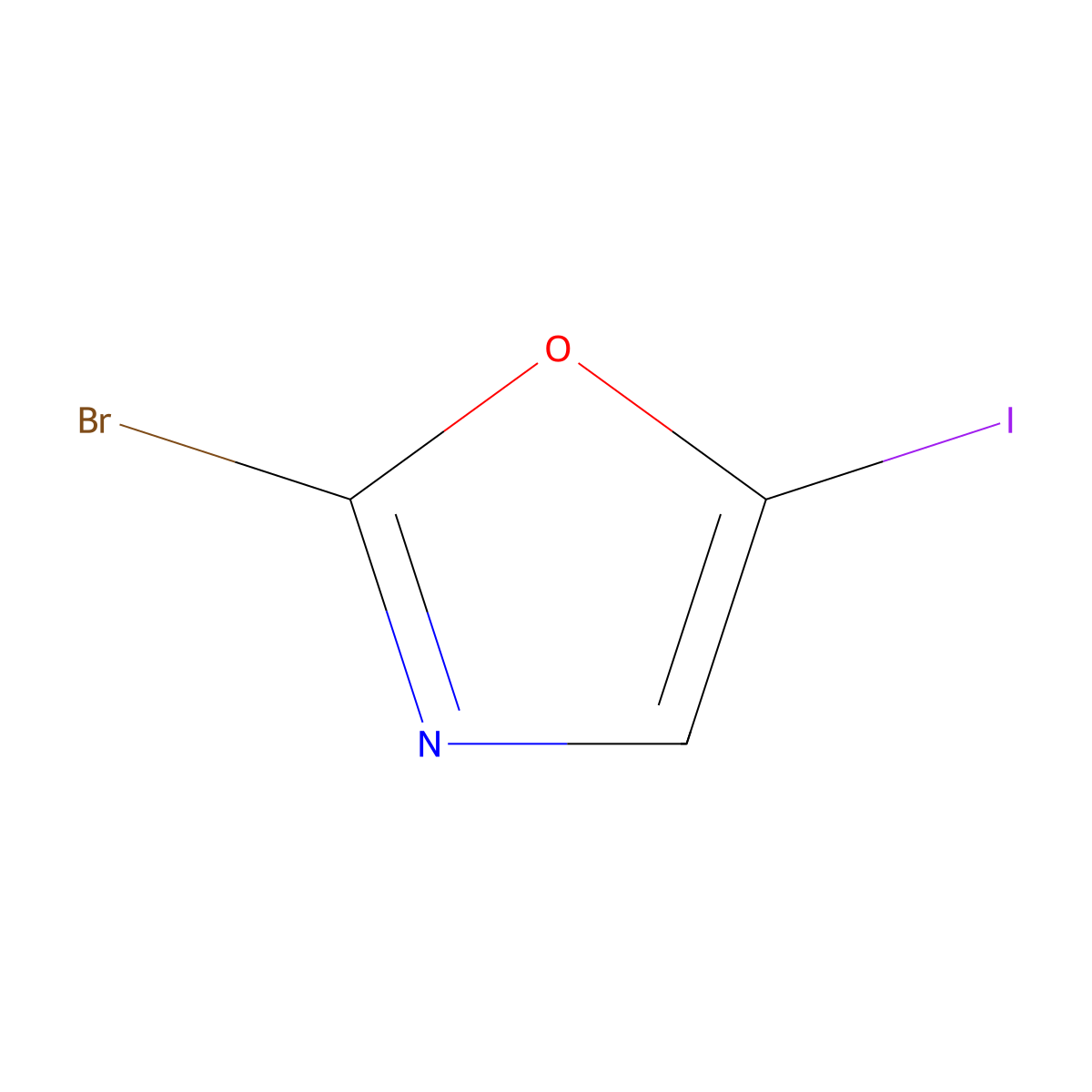 2-Bromo-5-iodooxazole molecular structure, CAS 1597267-34-9