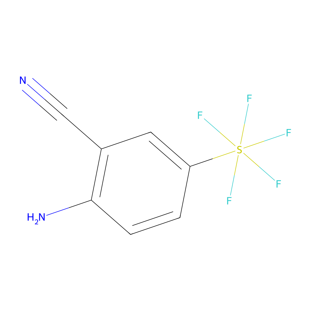 2-Amino-5-(pentafluorothio)benzonitrile molecular structure, CAS 159727-27-2