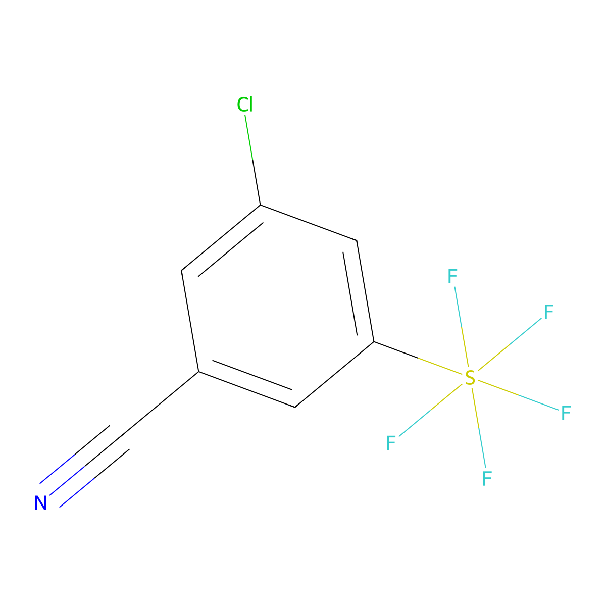 3-Chloro-5-(pentafluorosulfur)benzonitrile molecular structure, CAS 159727-28-3