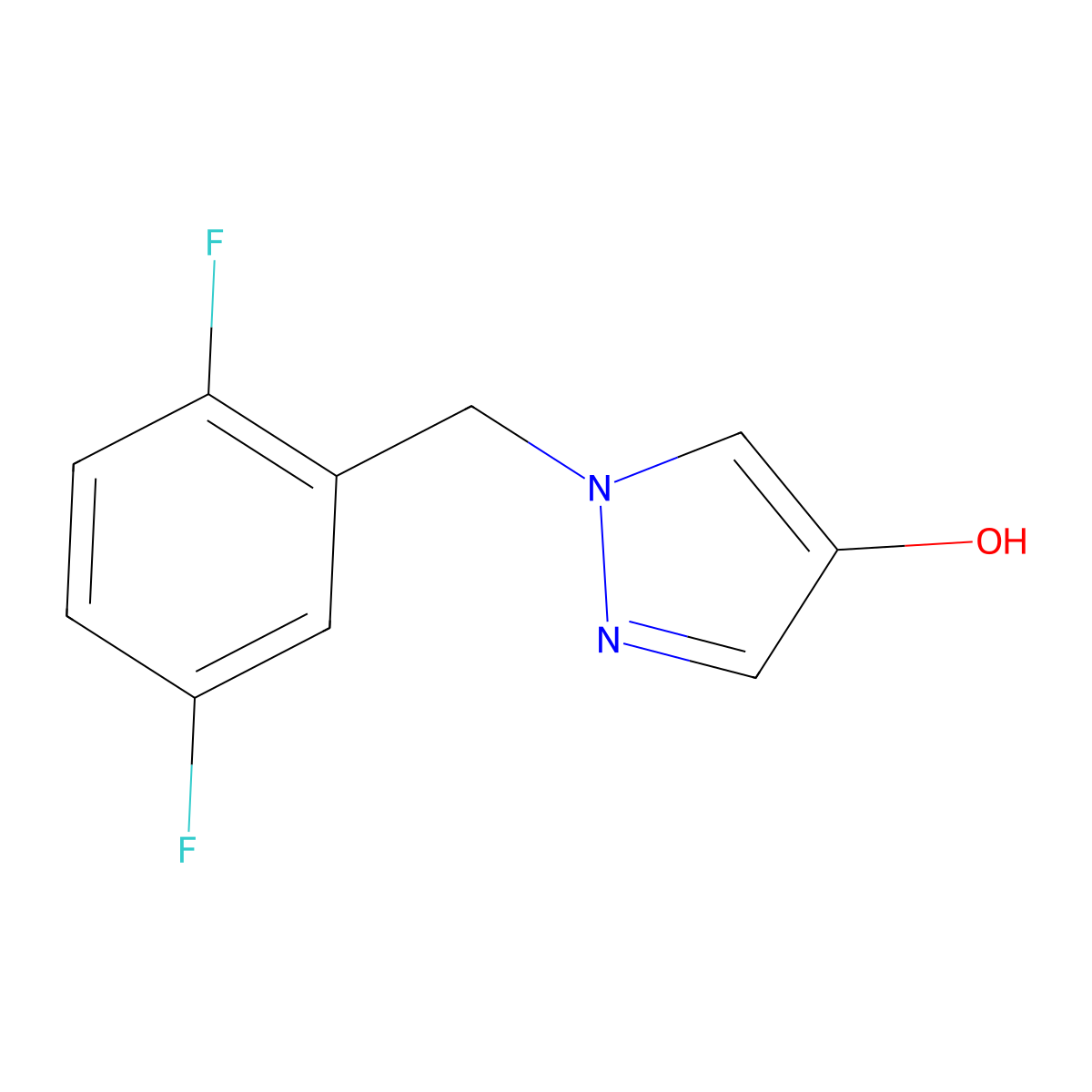 1-(2,5-Difluoro-benzyl)-1H-pyrazol-4-ol molecular structure, CAS 1597273-22-7