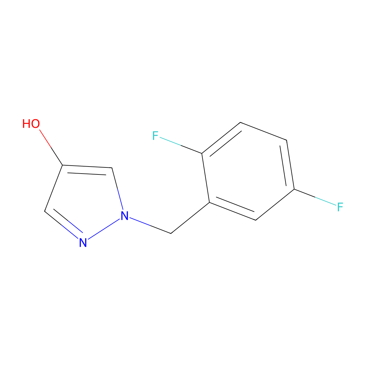 1-(2,5-Difluoro-benzyl)-1H-pyrazol-4-ol molecular structure, CAS 1597273-22-7