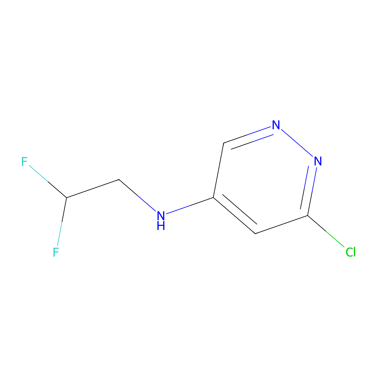 6-Chloro-N-(2,2-difluoroethyl)pyridazin-4-amine molecular structure, CAS 1597273-23-8
