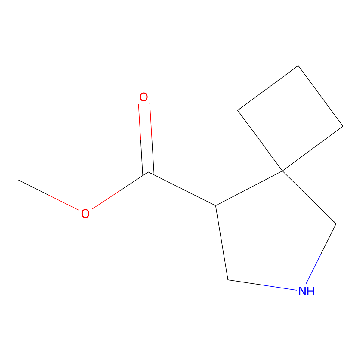 Methyl 6-azaspiro[3.4]octane-8-carboxylate molecular structure, CAS 1597285-39-6