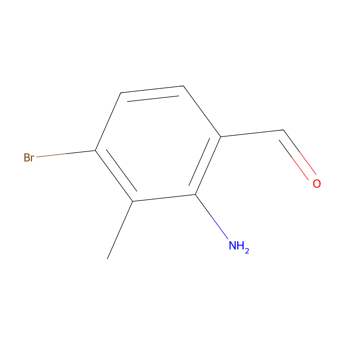 2-Amino-4-bromo-3-methylbenzaldehyde molecular structure, CAS 1597288-73-7
