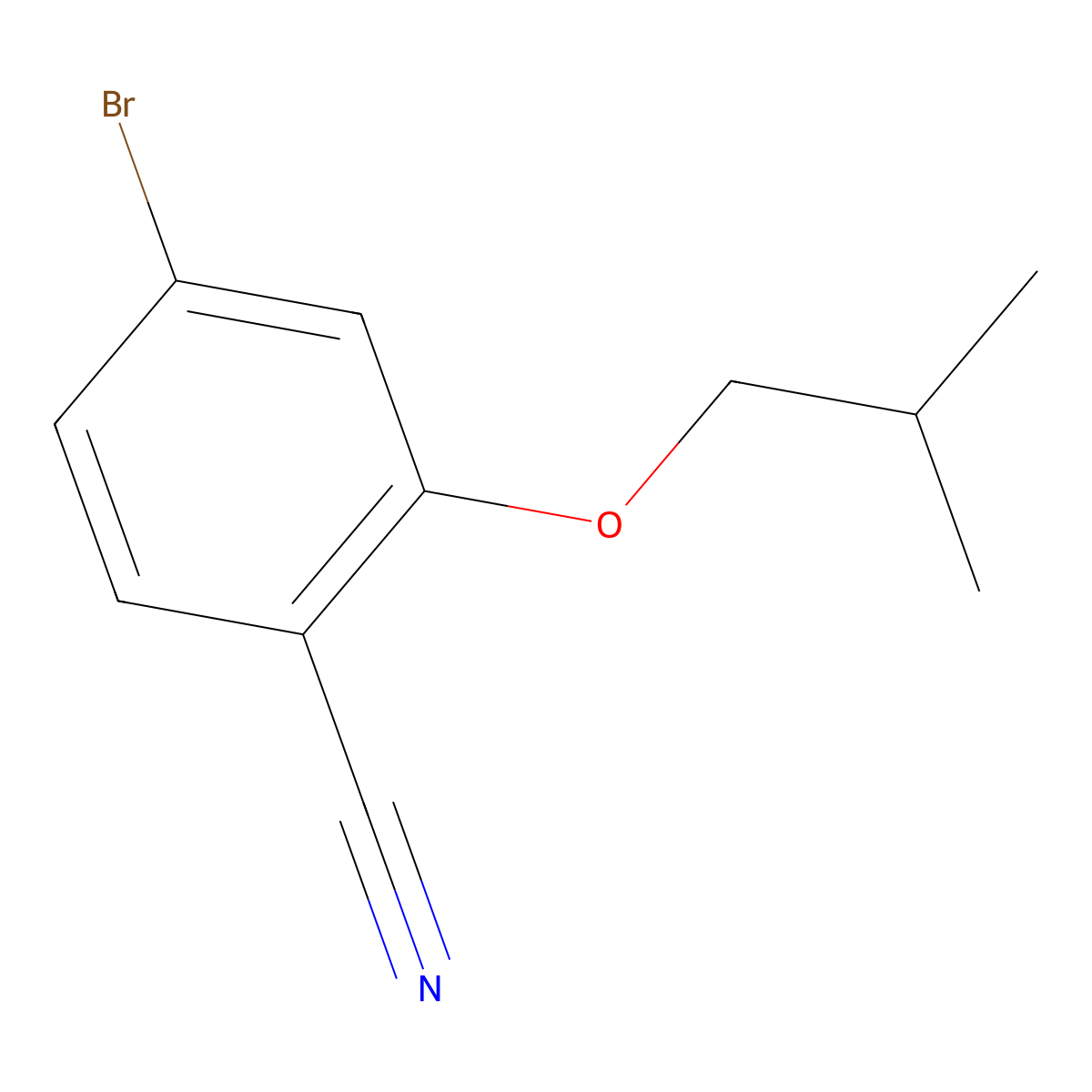 4-Bromo-2-(2-methylpropoxy)benzonitrile molecular structure, CAS 1597288-94-2