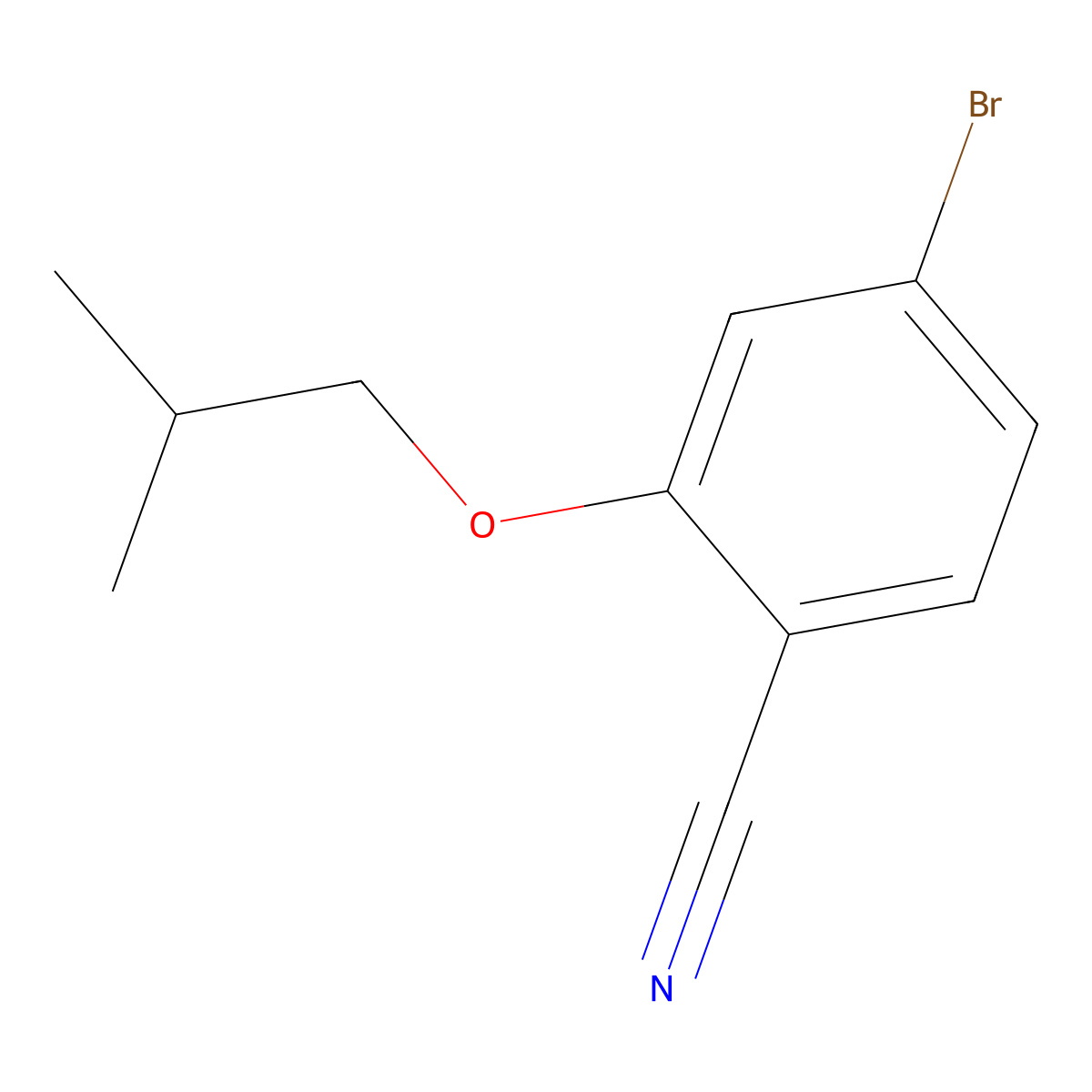 4-Bromo-2-(2-methylpropoxy)benzonitrile molecular structure, CAS 1597288-94-2