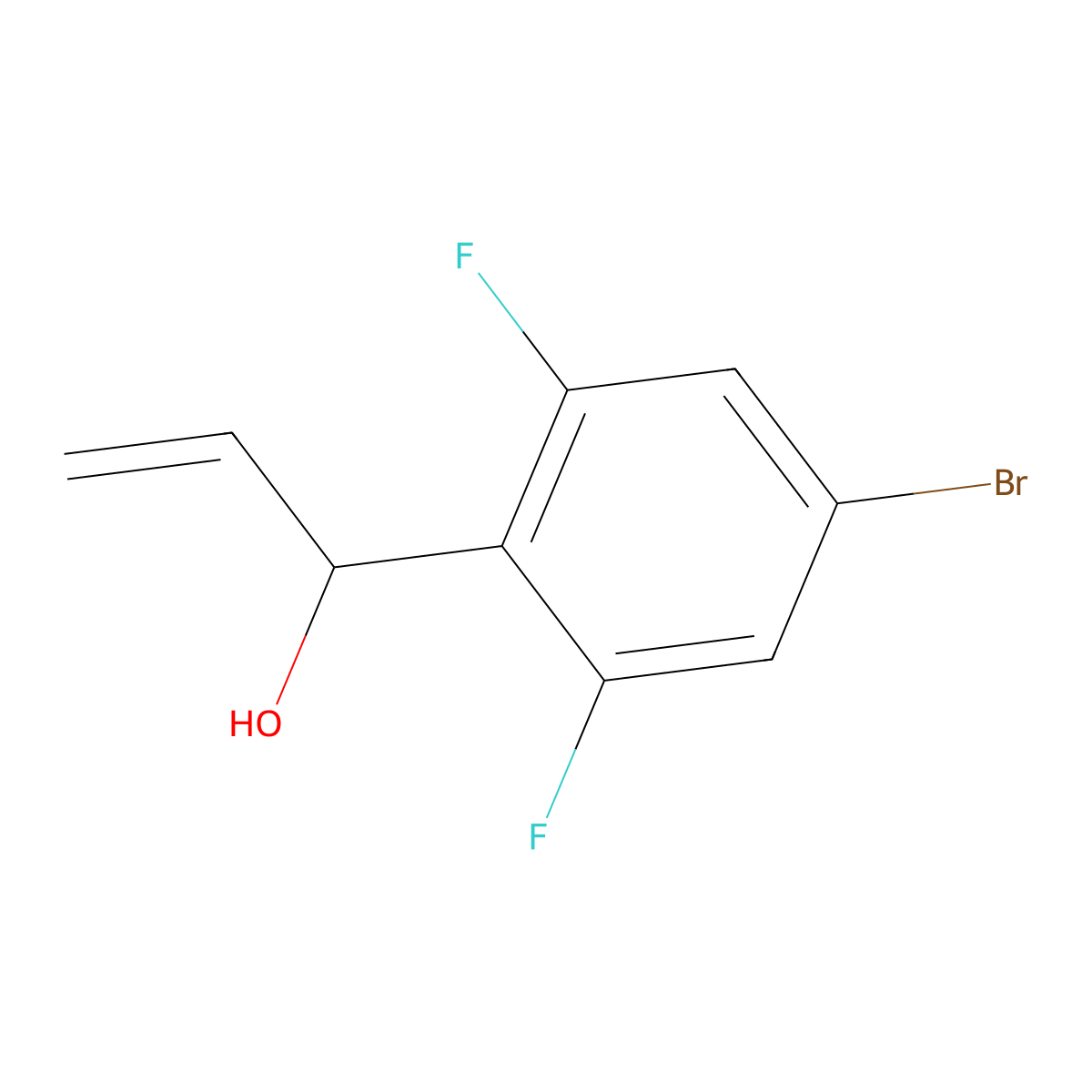 1-(4-Bromo-2,6-difluorophenyl)prop-2-en-1-ol molecular structure, CAS 1597289-29-6