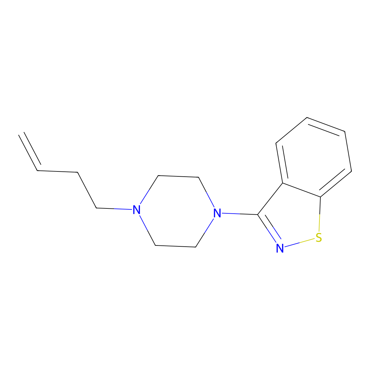 3-[4-(But-3-en-1-yl)piperazin-1-yl]-1,2-benzothiazole molecular structure, CAS 159729-17-6