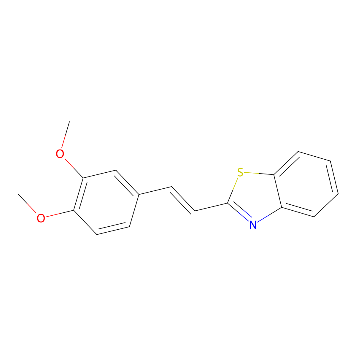 2-[2-(3,4-Dimethoxyphenyl)ethenyl]-1,3-benzothiazole molecular structure, CAS 159729-37-0