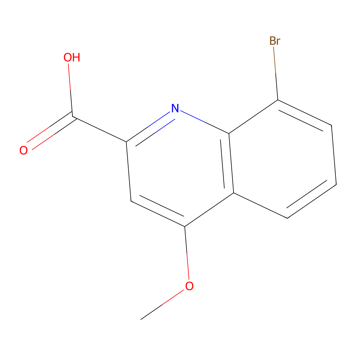 8-Bromo-4-methoxyquinoline-2-carboxylic acid molecular structure, CAS 1597297-10-3