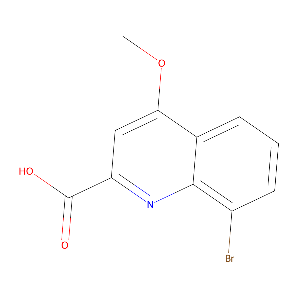 8-Bromo-4-methoxyquinoline-2-carboxylic acid molecular structure, CAS 1597297-10-3