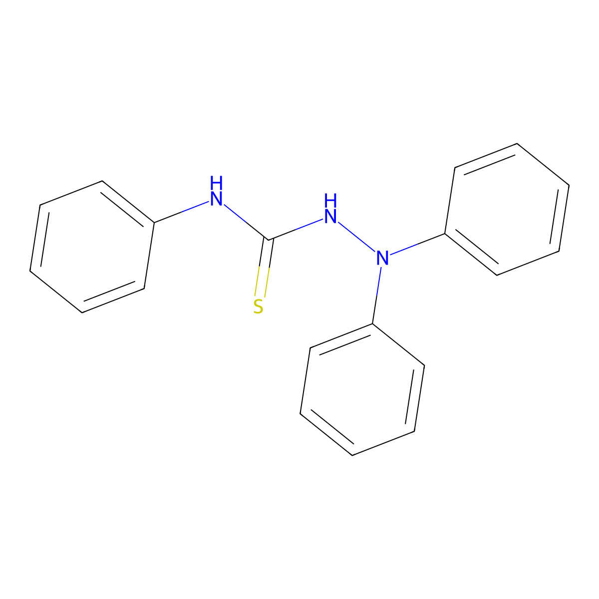 Hydrazinecarbothioamide, N,2,2-triphenyl- molecular structure, CAS 15973-74-7