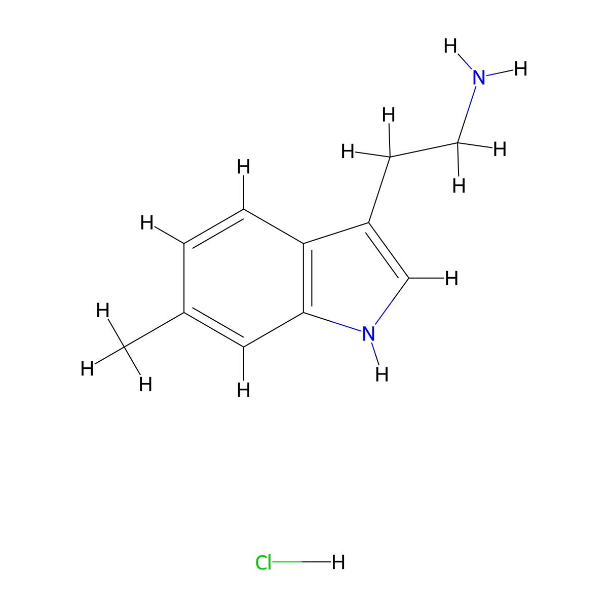 2-(6-methyl-1H-indol-3-yl)ethan-1-amine hydrochloride molecular structure, CAS 159730-12-8