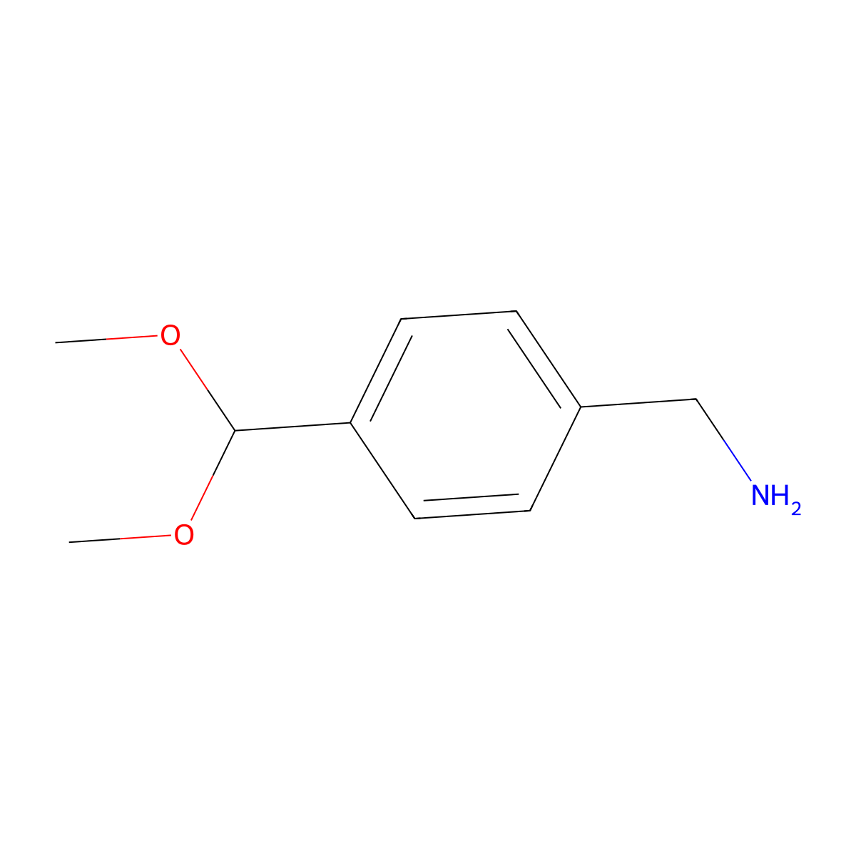 (4-(Dimethoxymethyl)phenyl)methanamine molecular structure, CAS 159730-65-1