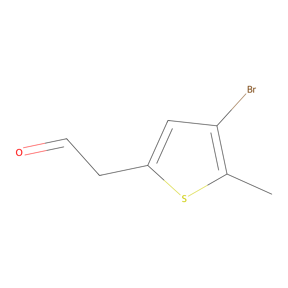 2-(4-Bromo-5-methylthiophen-2-yl)acetaldehyde molecular structure, CAS 1597306-02-9