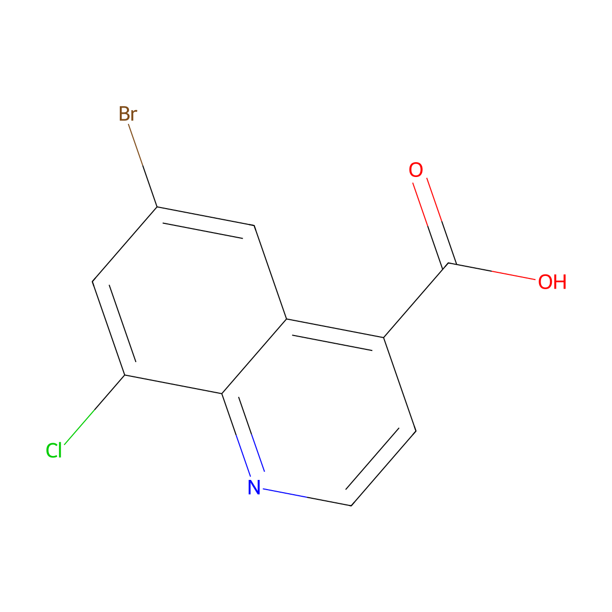6-Bromo-8-chloroquinoline-4-carboxylic acid molecular structure, CAS 1597306-41-6
