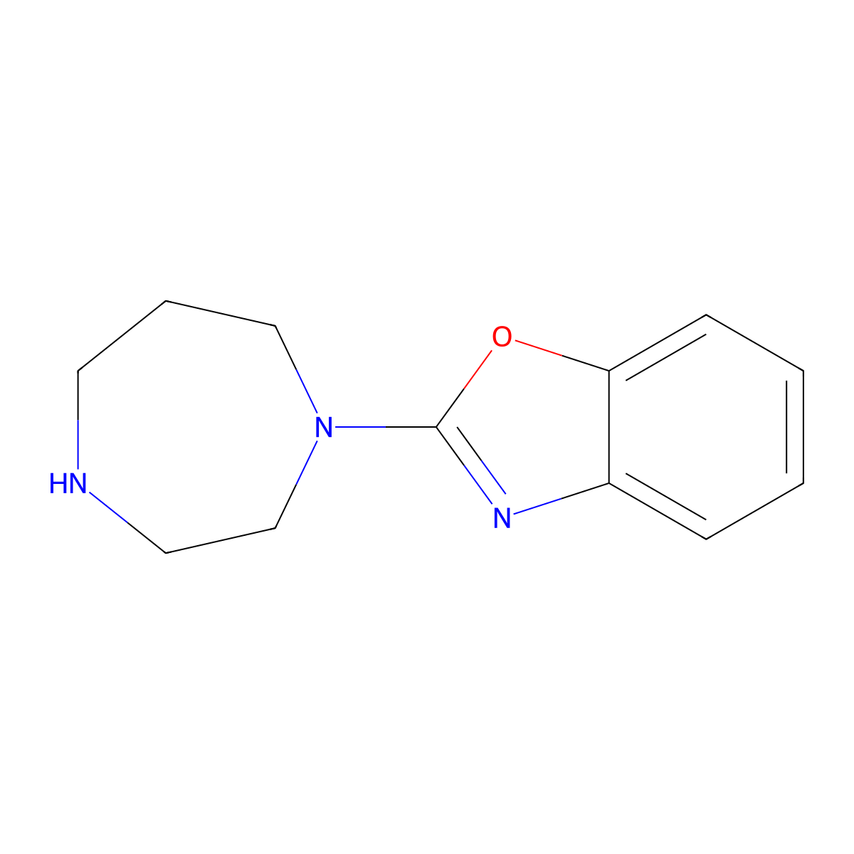 2-(1,4-Diazepan-1-yl)benzo[d]oxazole molecular structure, CAS 159731-55-2
