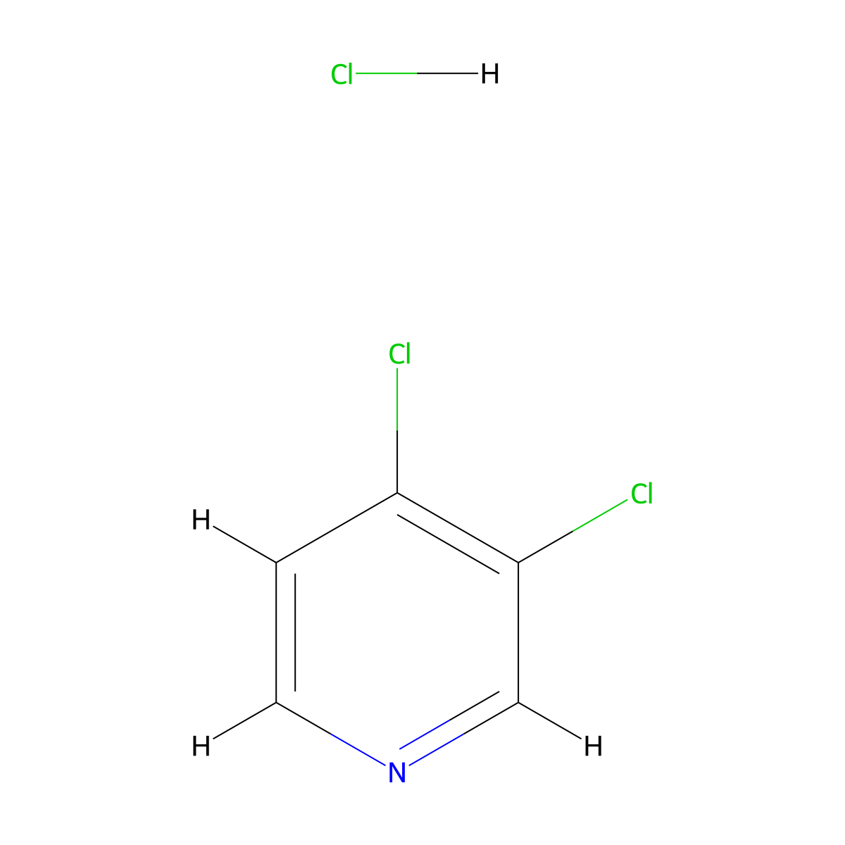 3,4-Dichloropyridine hydrochloride molecular structure, CAS 159732-45-3