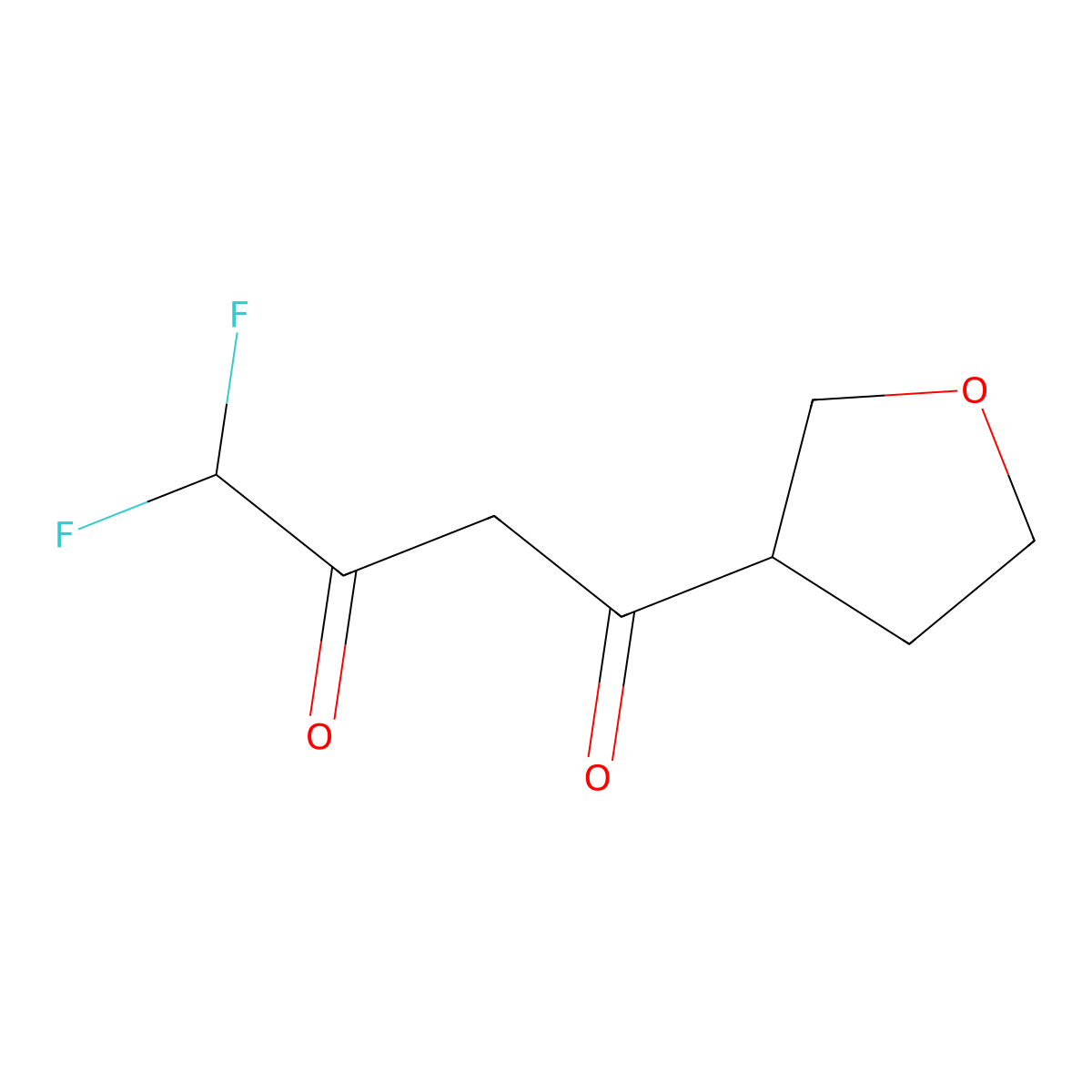 4,4-Difluoro-1-(oxolan-3-yl)butane-1,3-dione molecular structure, CAS 1597325-47-7