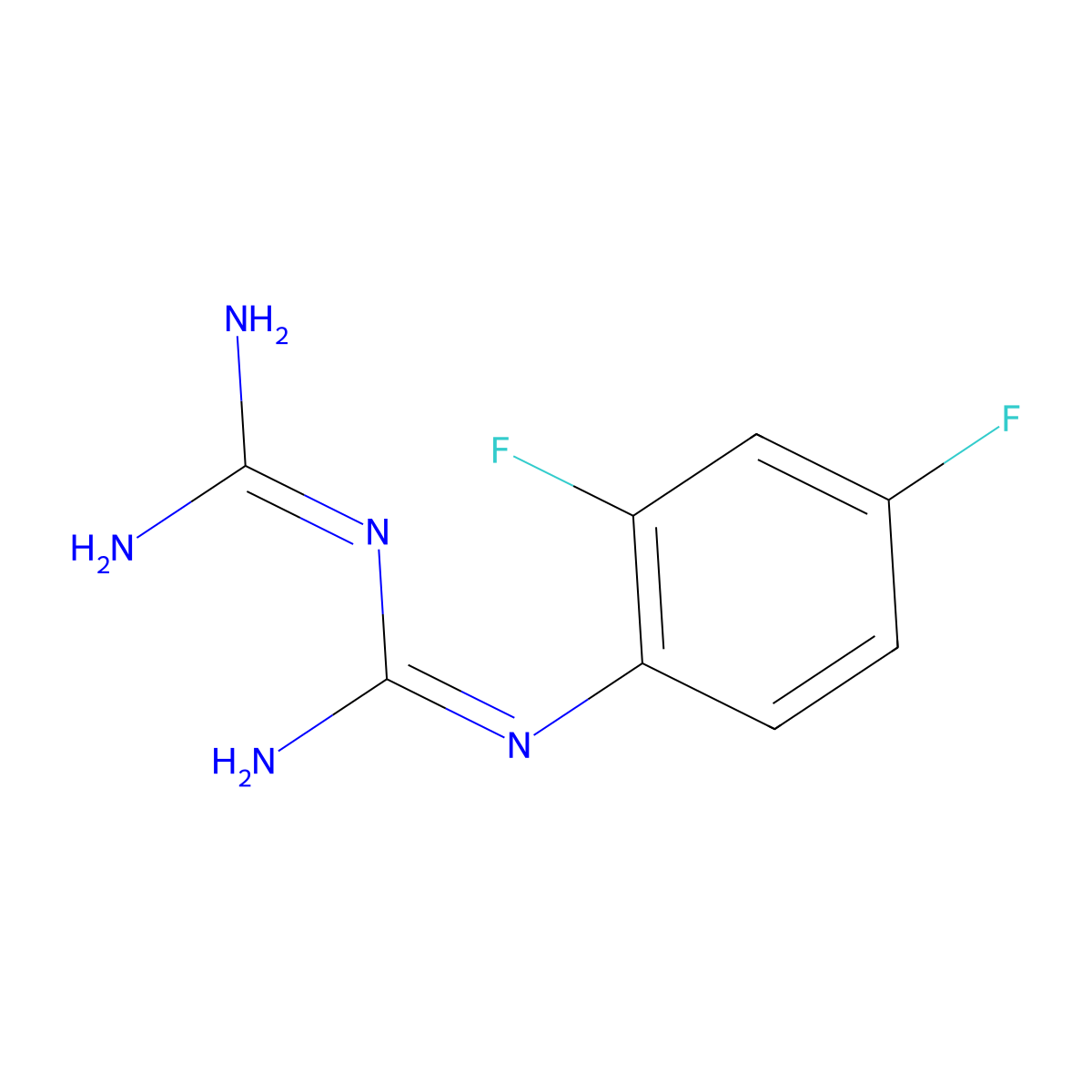 1-(2,4-Difluorophenyl)biguanide molecular structure, CAS 159733-97-8