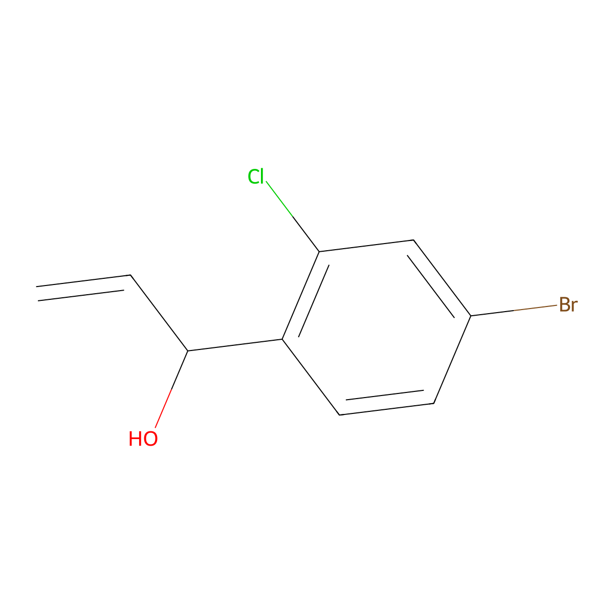 1-(4-Bromo-2-chlorophenyl)prop-2-en-1-ol molecular structure, CAS 1597337-34-2