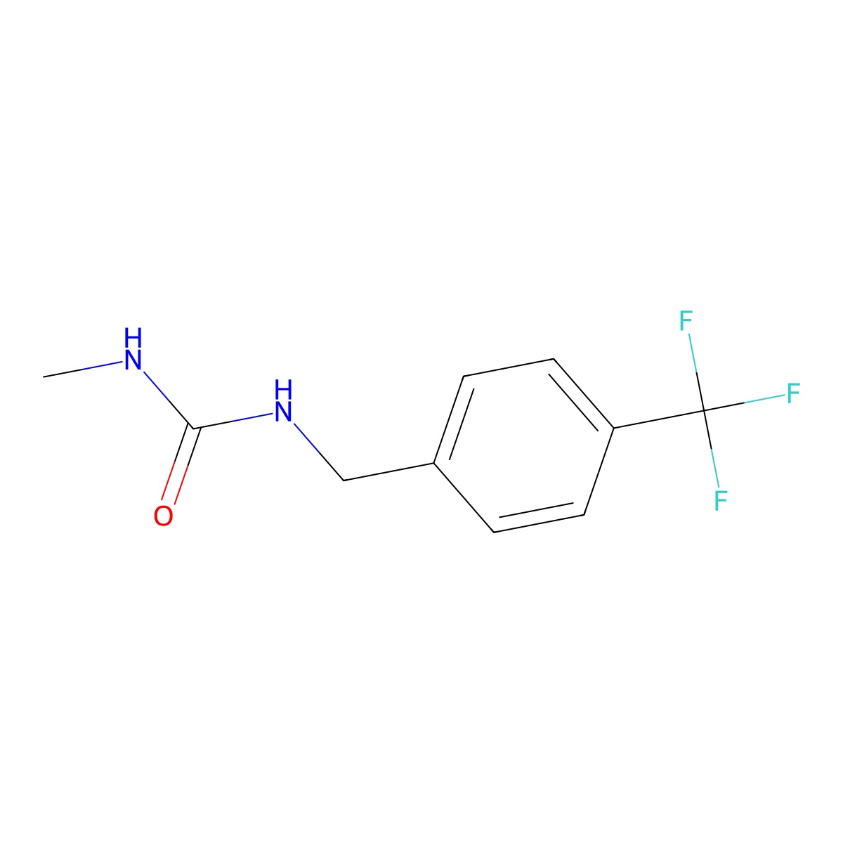 3-Methyl-1-{[4-(trifluoromethyl)phenyl]methyl}urea molecular structure, CAS 1597351-22-8
