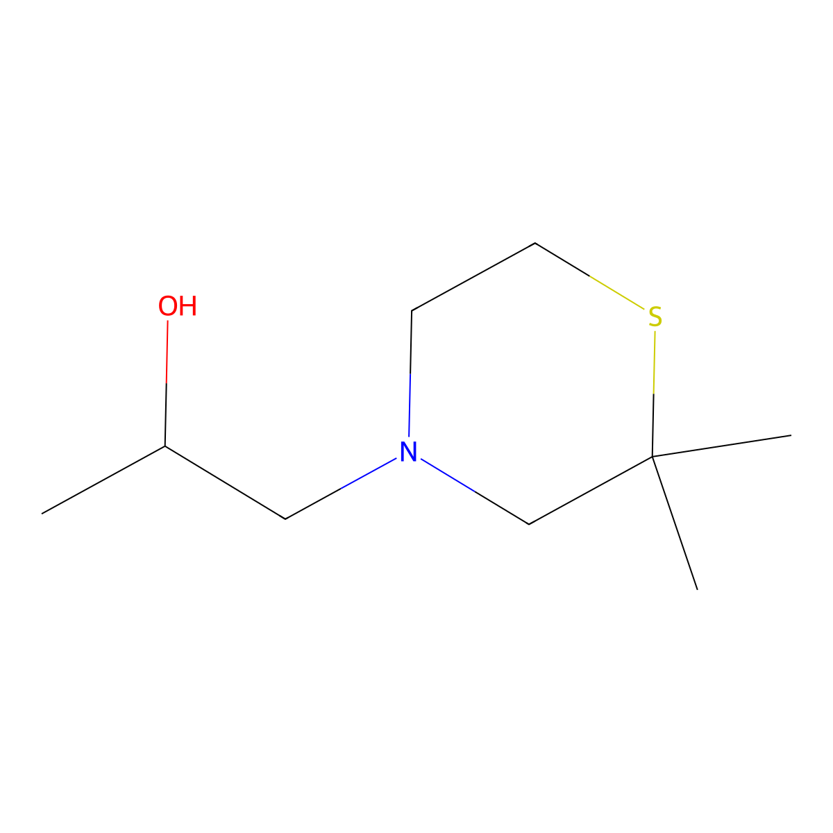 1-(2,2-Dimethylthiomorpholin-4-yl)propan-2-ol molecular structure, CAS 1597366-54-5