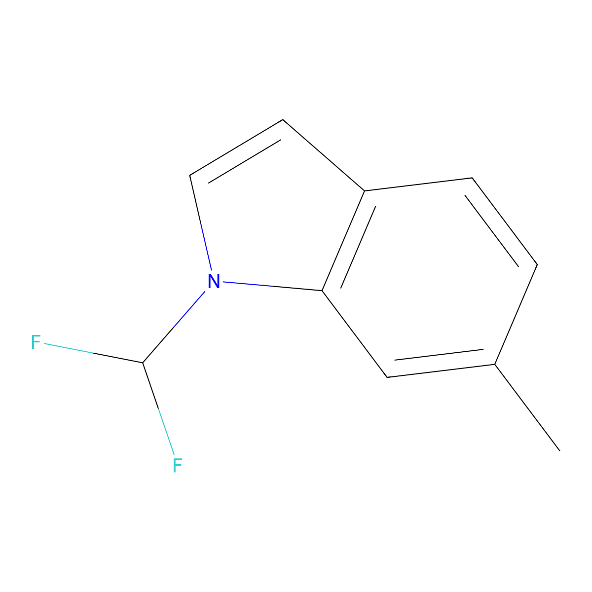 1-(difluoromethyl)-6-methyl-1H-indole molecular structure, CAS 1597374-77-0