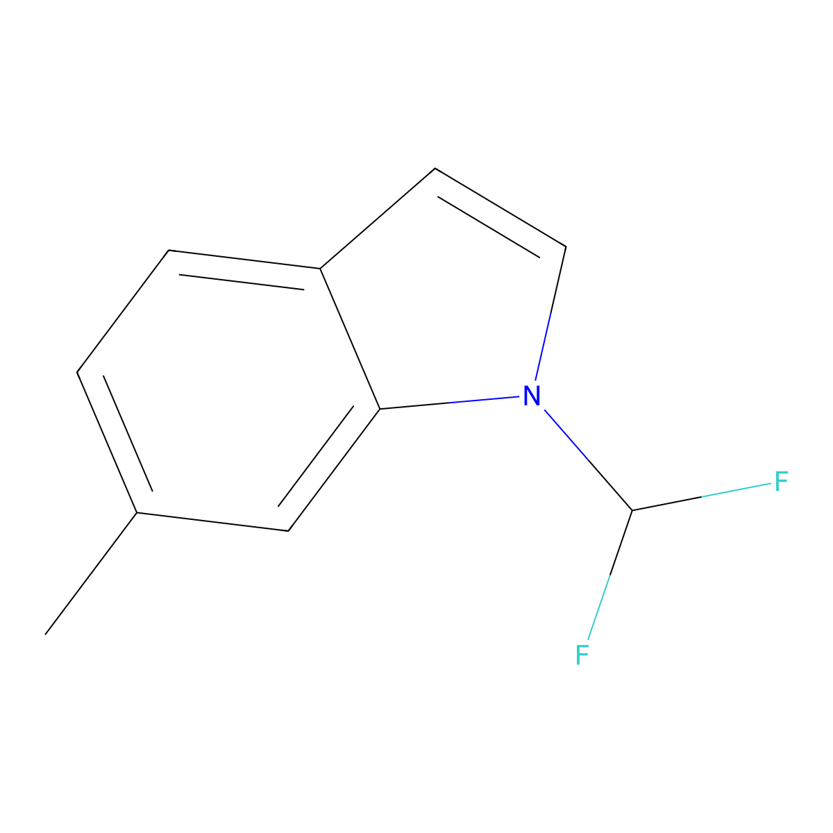 1-(difluoromethyl)-6-methyl-1H-indole molecular structure, CAS 1597374-77-0