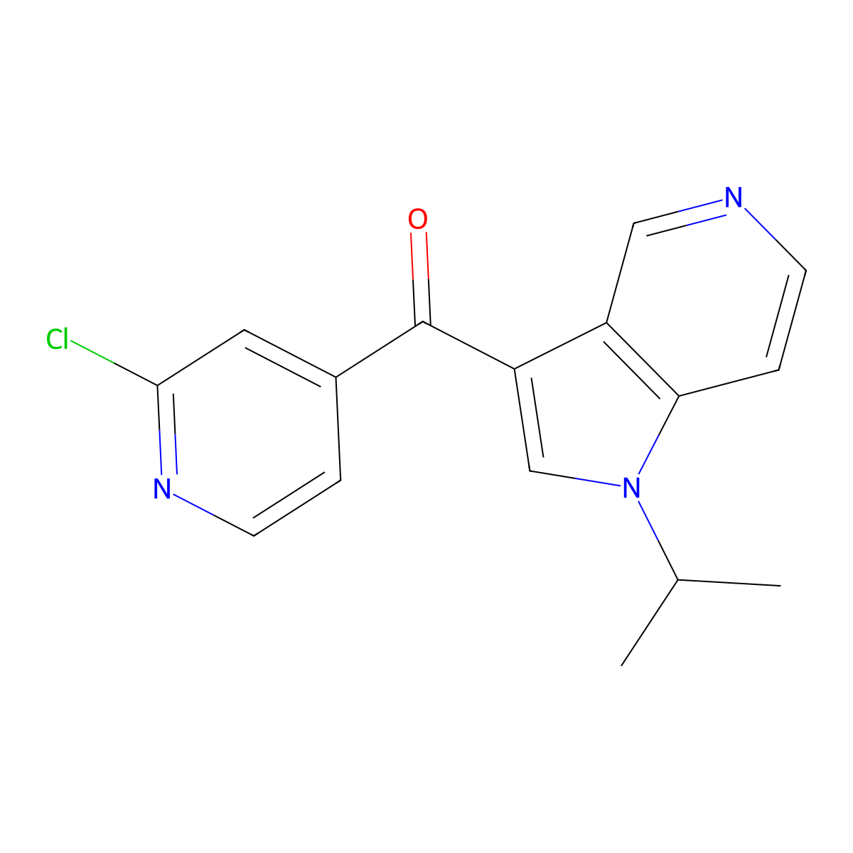 (2-Chloropyridin-4-yl)(1-isopropyl-1H-pyrrolo[3,2-c]pyridin-3-yl)methanone molecular structure, CAS 1597421-37-8