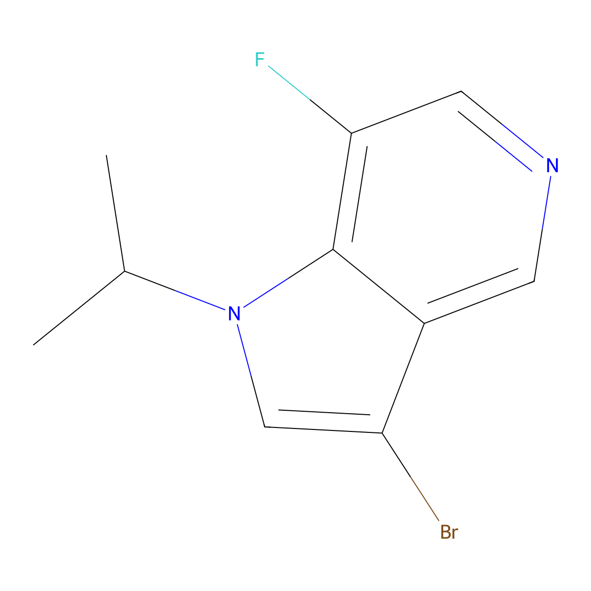 3-Bromo-7-fluoro-1-isopropyl-1H-pyrrolo[3,2-c]pyridine molecular structure, CAS 1597421-44-7