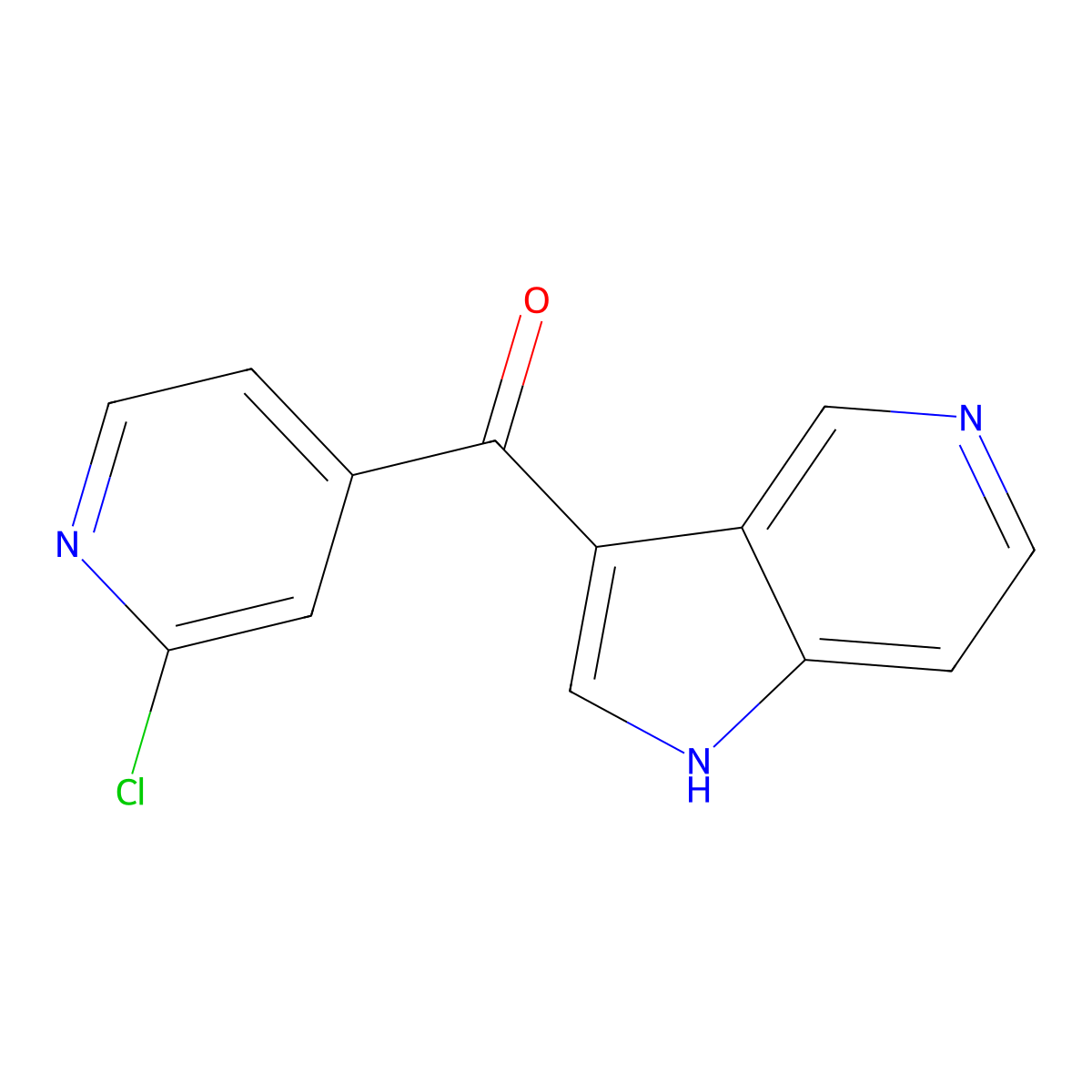 (2-Chloropyridin-4-yl)(1H-pyrrolo[3,2-c]pyridin-3-yl)methanone molecular structure, CAS 1597421-45-8