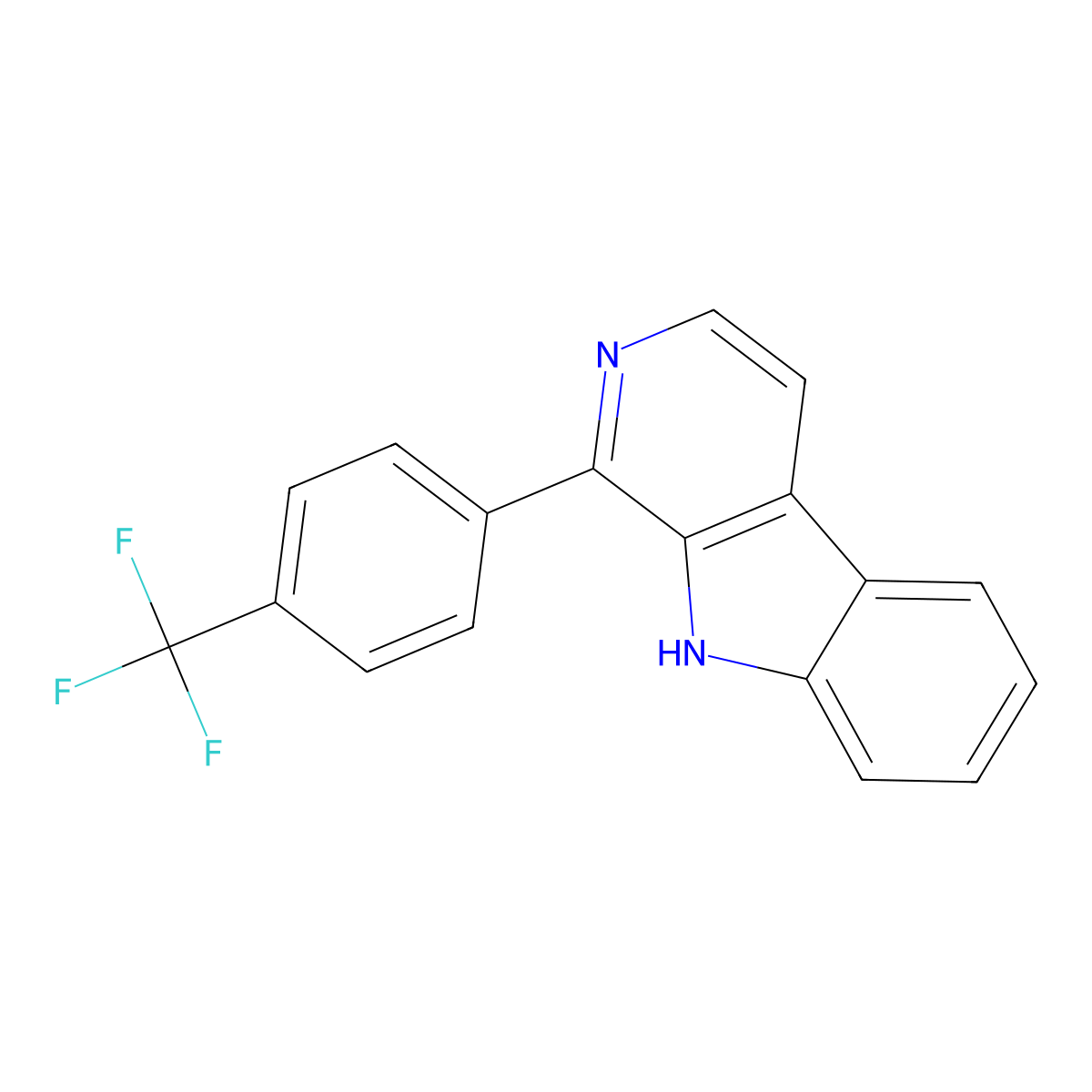 1-[4-(trifluoromethyl)phenyl]-9H-pyrido[3,4-b]indole molecular structure, CAS 1597425-64-3