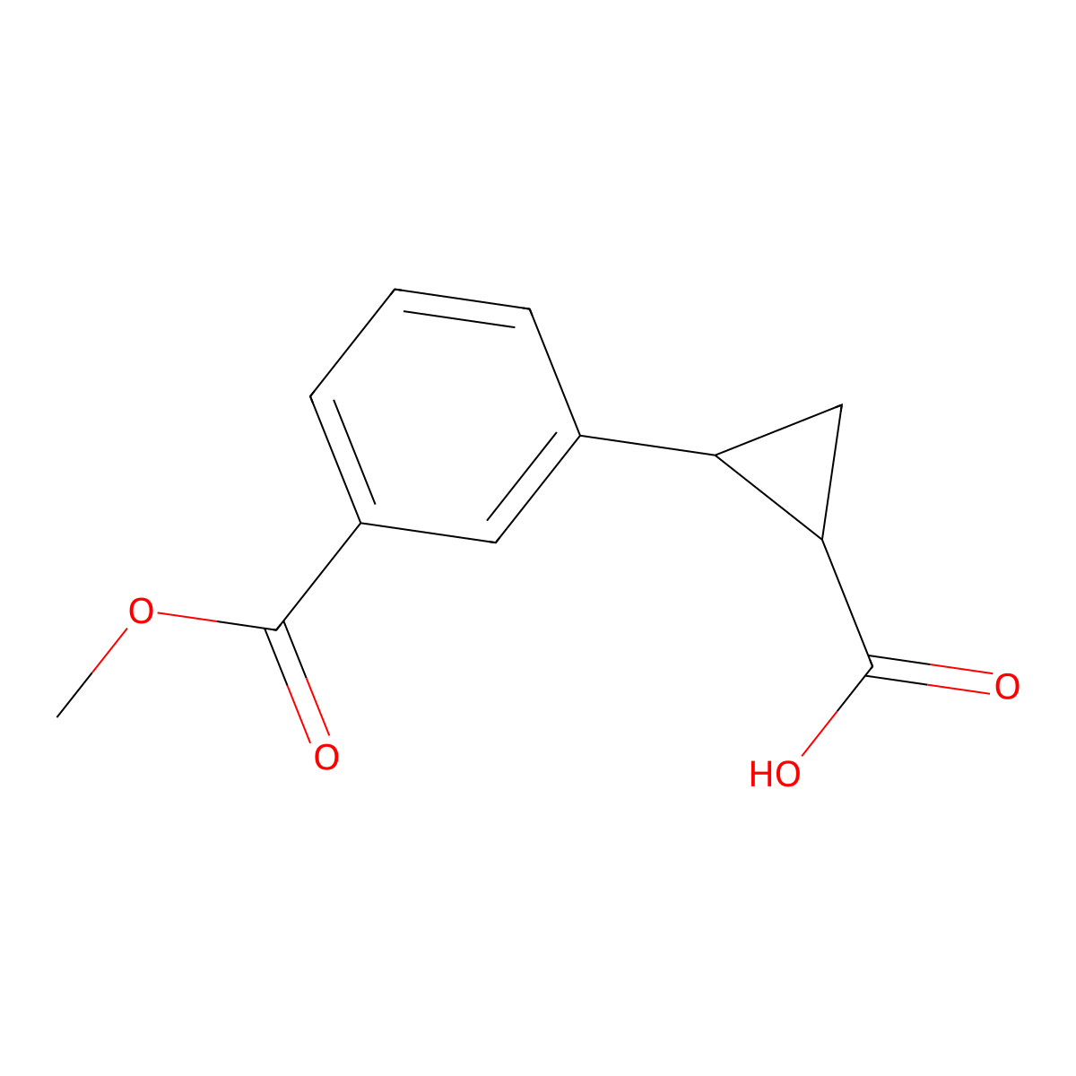 rac-(1R,2R)-2-[3-(methoxycarbonyl)phenyl]cyclopropane-1-carboxylic acid molecular structure, CAS 1597426-92-0