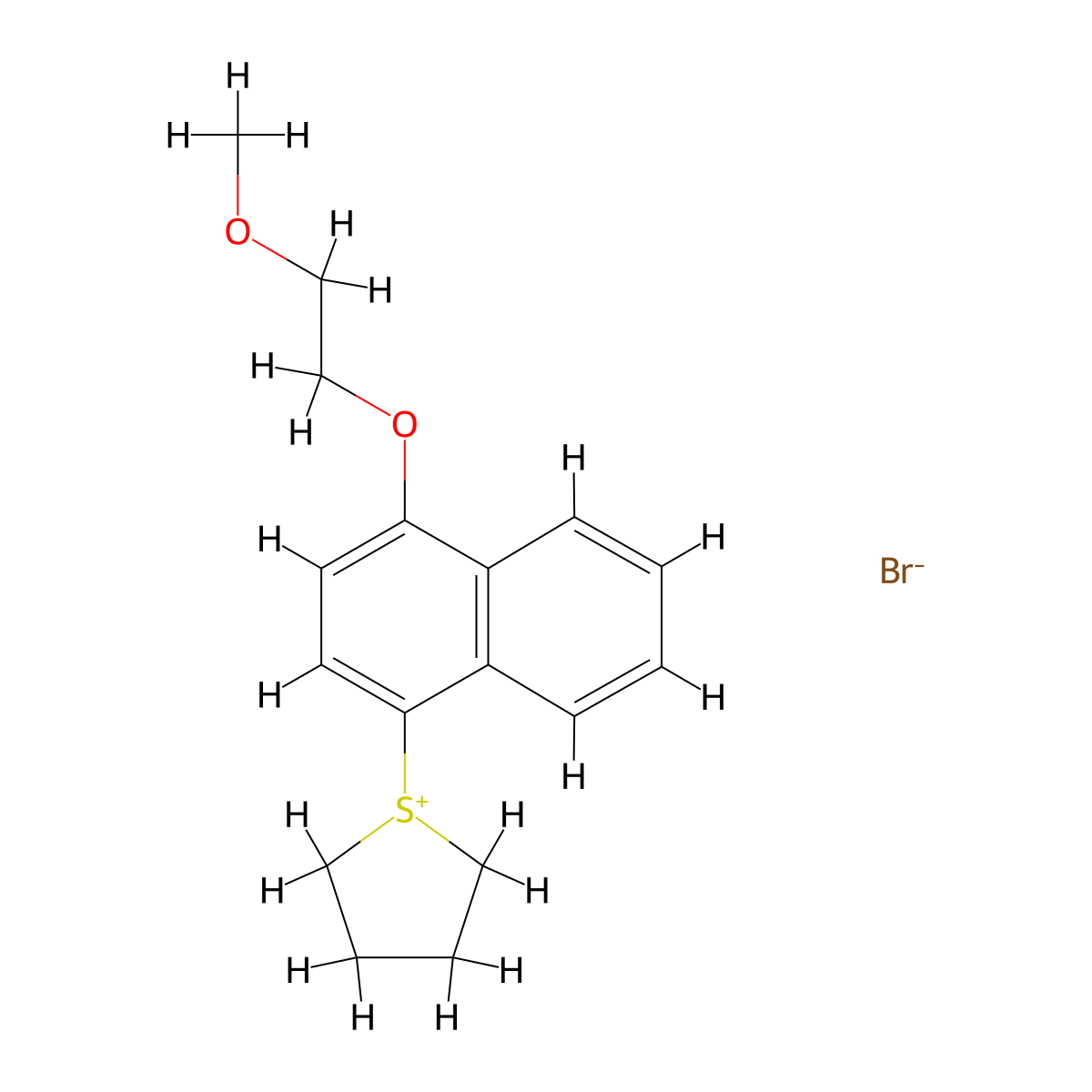 1-(4-(2-Methoxyethoxy)naphthalen-1-yl)tetrahydro-1H-thiophen-1-ium bromide molecular structure, CAS 1597429-15-6