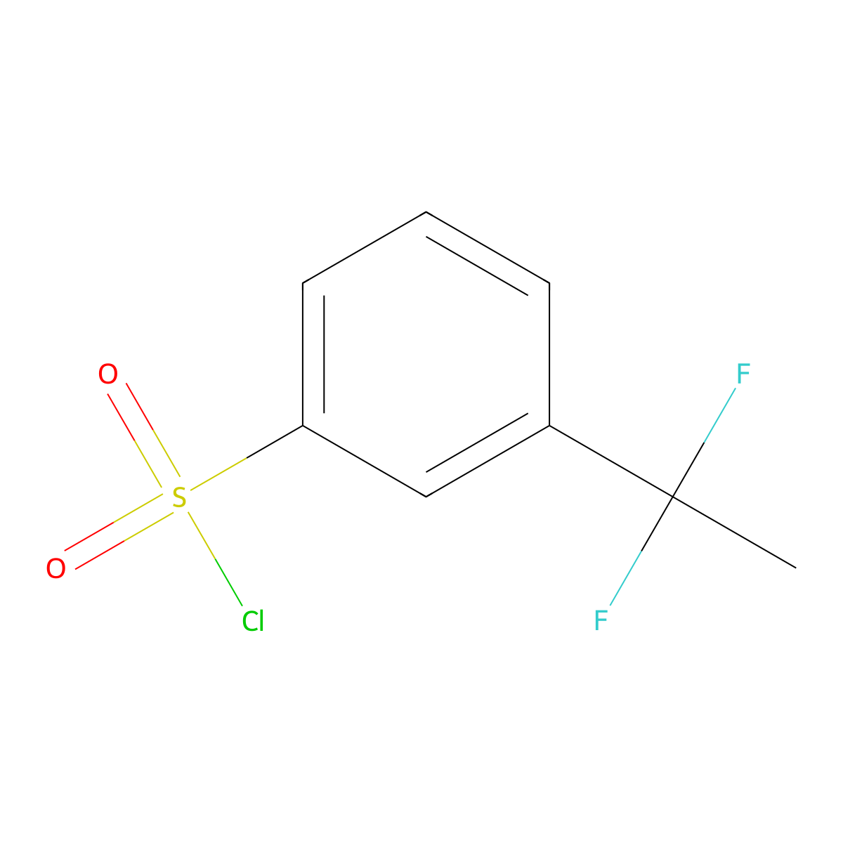 3-(1,1-Difluoroethyl)benzene-1-sulfonyl chloride molecular structure, CAS 1597429-54-3